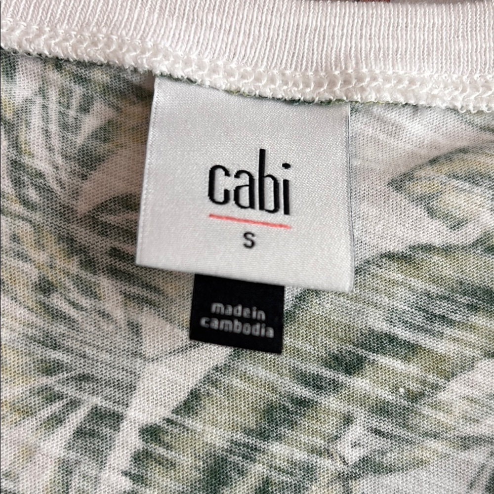 Cabi Green Leaf Print Midi Dress, Beach Cover up S - Picture 2 of 7